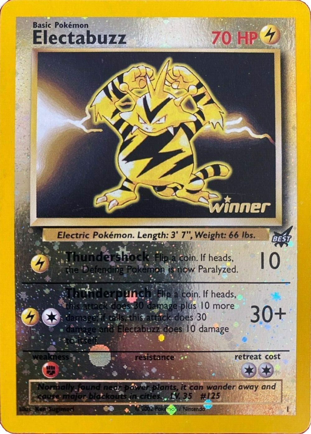 Electabuzz #1, Best of Game Winner (standard size) reference