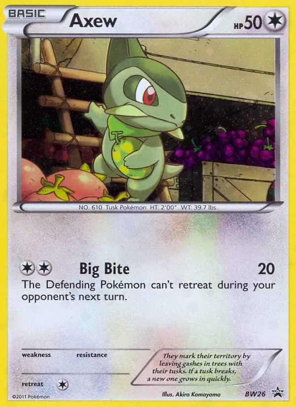 Axew #BW26, BW Black Star Holo, TCGdex reference