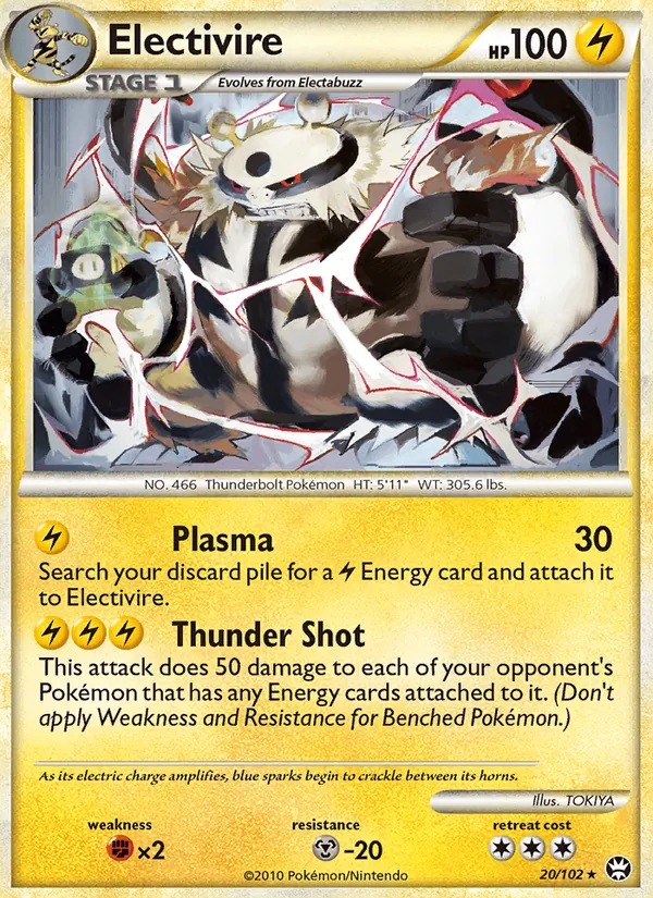 Electivire 20/102, base reference; stamps unverified