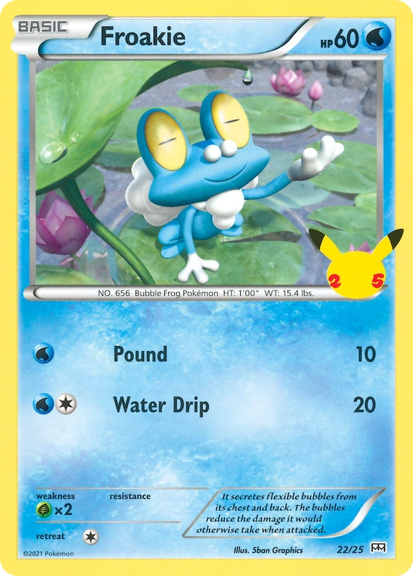 Froakie #22, English McDonald's Collection 2021 promo, reference image