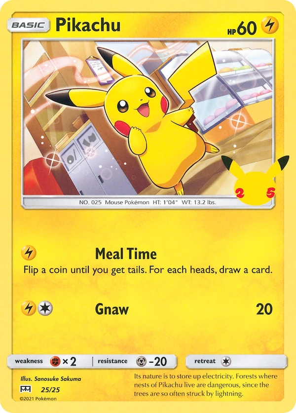 Pikachu #25, English McDonald's Collection 2021 promo, reference image