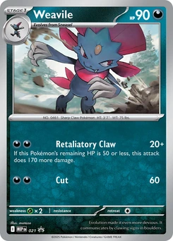 Weavile #021, English MEP Black Star Promos promo, reference image