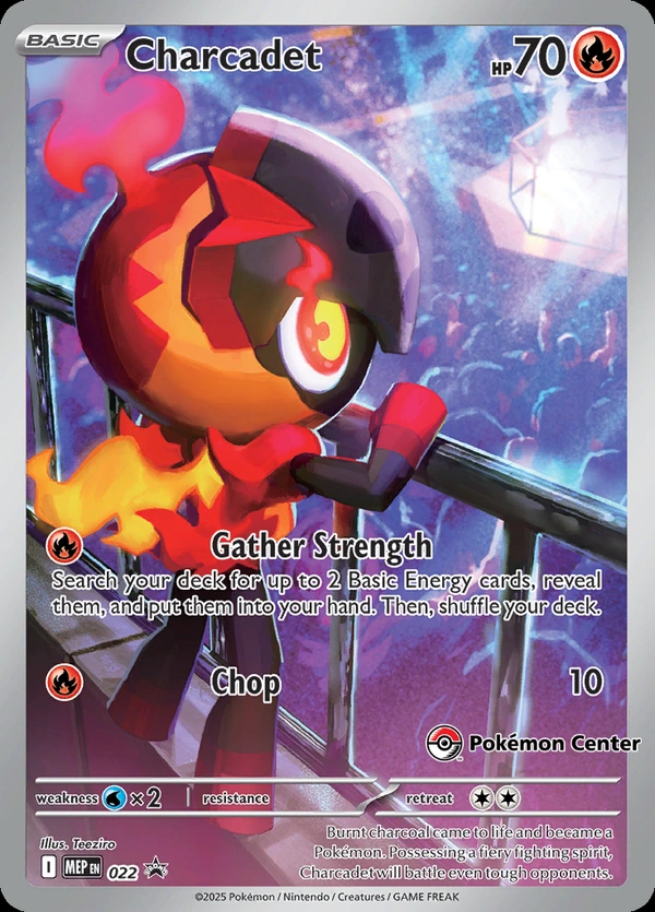 Charcadet #022, English Pokemon Center stamped promo reference image
