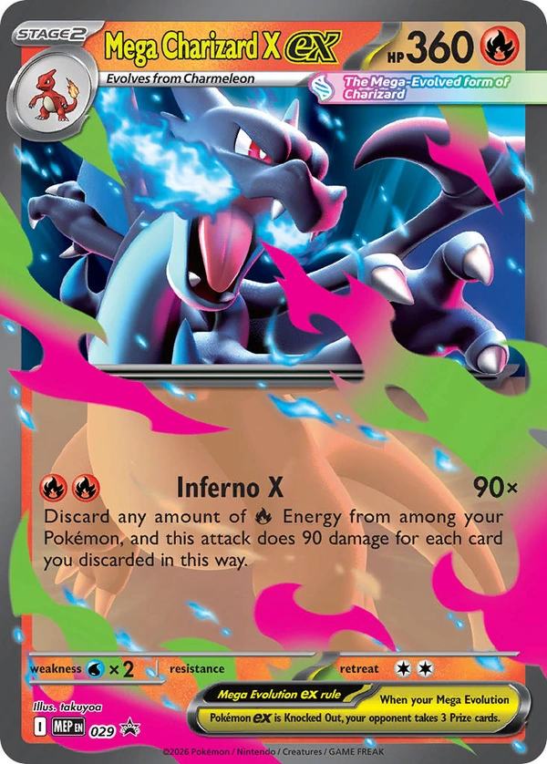 Mega Charizard X ex #029, English MEP Black Star Promos promo, reference image