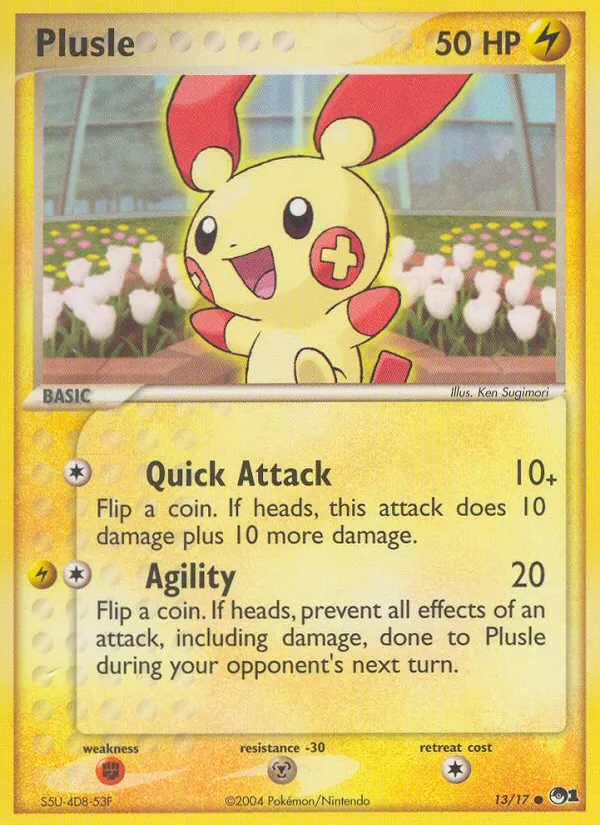 Plusle #13, POP Series 1 Non Holo, TCGdex reference