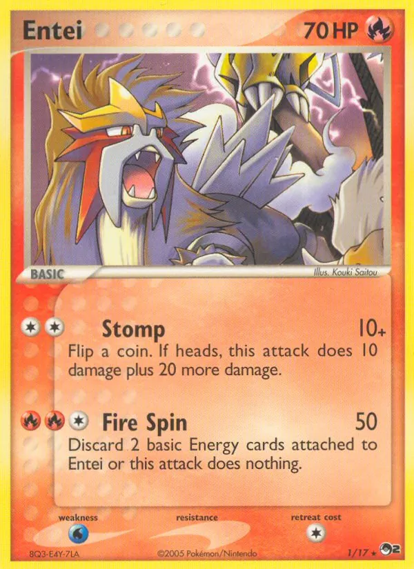 Entei #1, POP Series 2 Non Holo, TCGdex reference