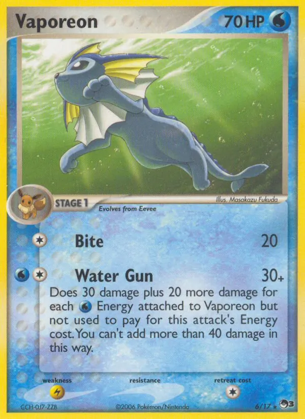 Vaporeon #6, POP Series 3 Non Holo, TCGdex reference