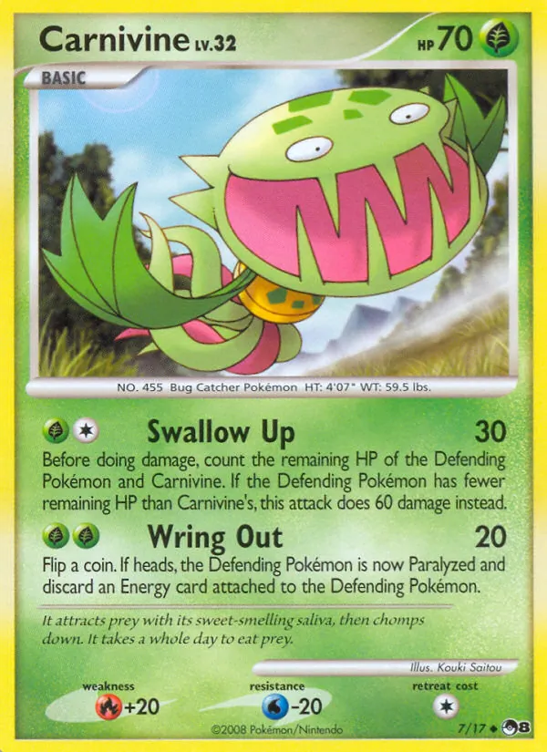 Carnivine #7, POP Series 8 Non Holo, TCGdex reference