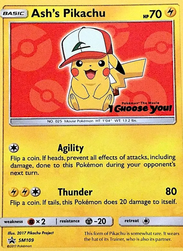 Ash's Pikachu #SM109, SM Black Star Holo, TCGdex reference