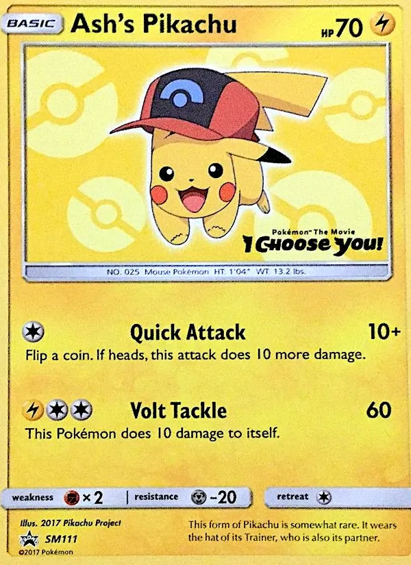 Ash's Pikachu #SM111, SM Black Star Holo, TCGdex reference