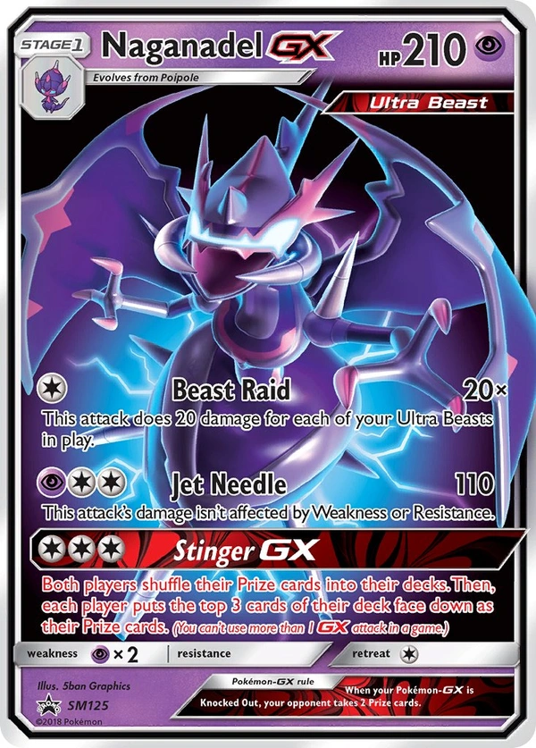 Naganadel GX #SM125, English SM Black Star Promos promo, reference image