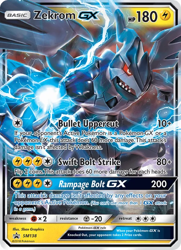 Zekrom GX #SM138, SM Black Star Holo, TCGdex reference