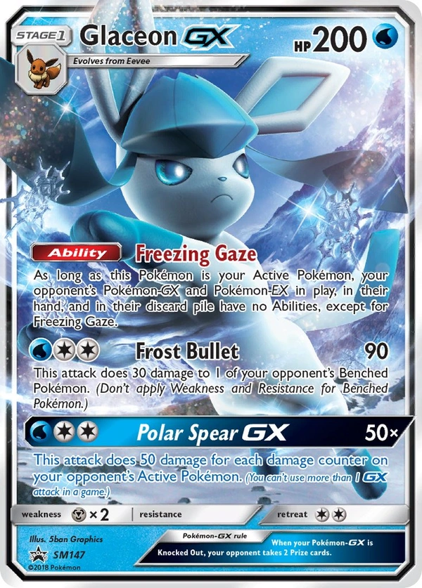 Glaceon GX #SM147, English SM Black Star Promos promo, reference image