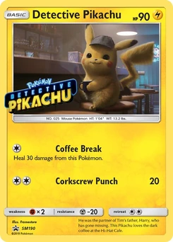 Detective Pikachu #SM190, English SM Black Star Promos promo, reference image