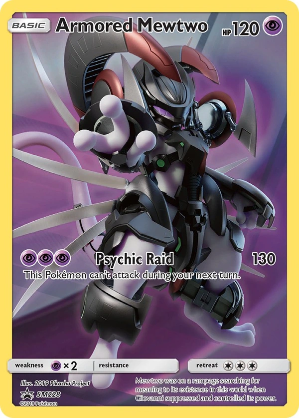 Armored Mewtwo #SM228, English SM Black Star Promos promo, reference image