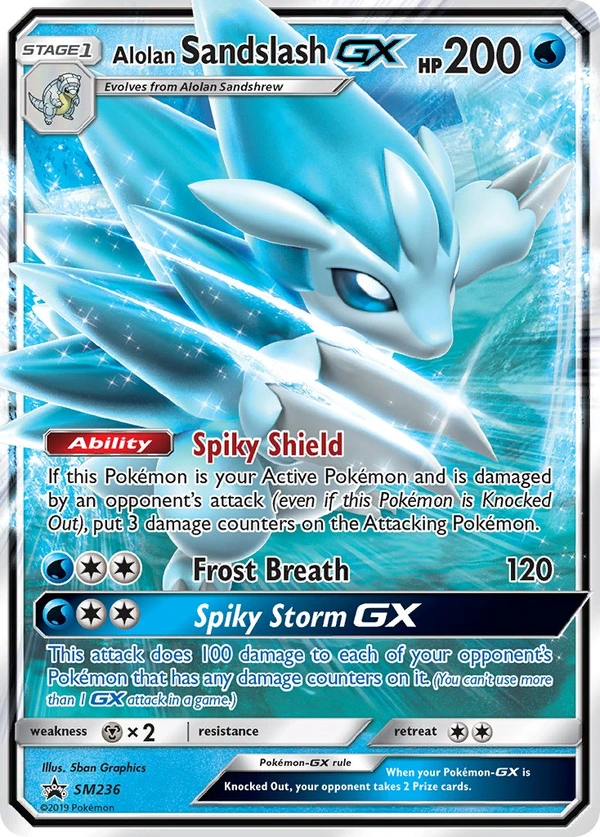 Alolan Sandslash GX #SM236, English SM Black Star Promos promo, reference image
