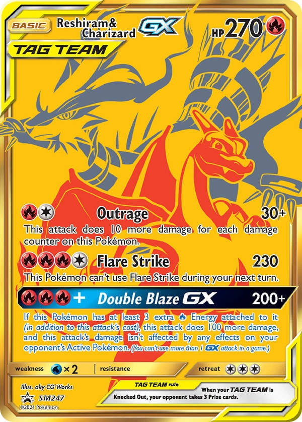 Reshiram & Charizard GX #SM247, English SM Black Star Promos promo, reference image