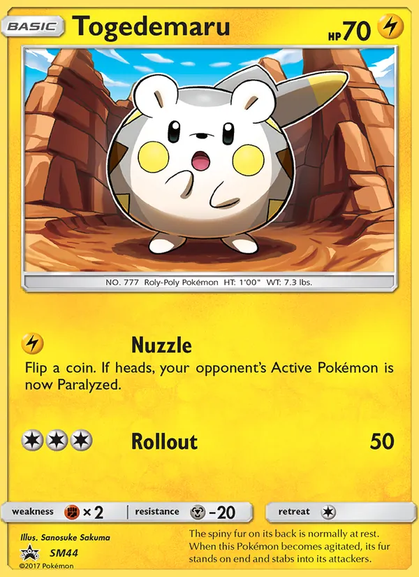 Togedemaru #SM44, SM Black Star Holo, TCGdex reference