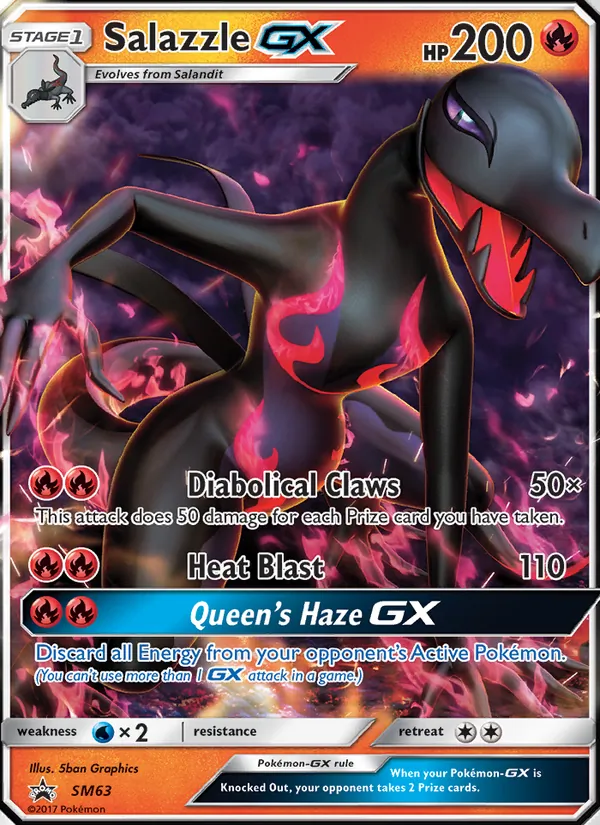 Salazzle GX #SM63, SM Black Star Holo, TCGdex reference