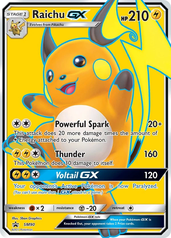 Raichu GX #SM90, English SM Black Star Promos promo, reference image