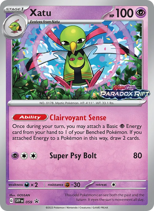 Xatu 059, base-card reference scan, not a verified staff scan