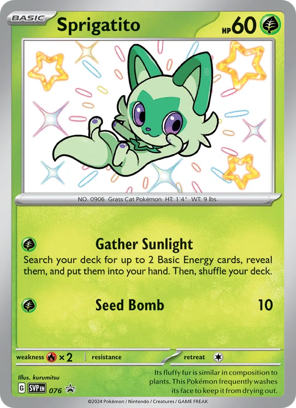 Sprigatito #076, SWSH Black Star Holo, TCGdex reference