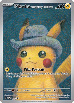 Pikachu with Grey Felt Hat #085, English SVP Black Star Promos promo, reference image