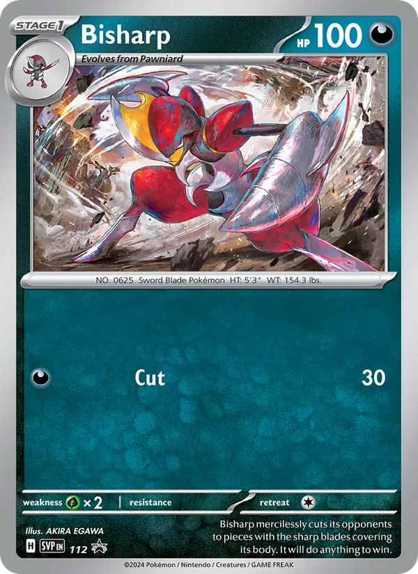 Bisharp #112, SWSH Black Star Darkrai Deck, TCGdex reference