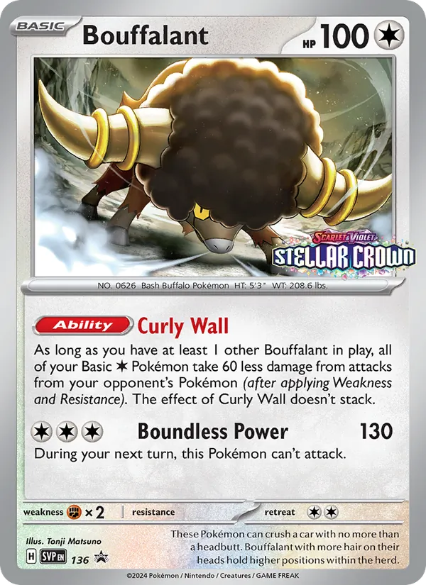 Bouffalant 136, prerelease base reference scan