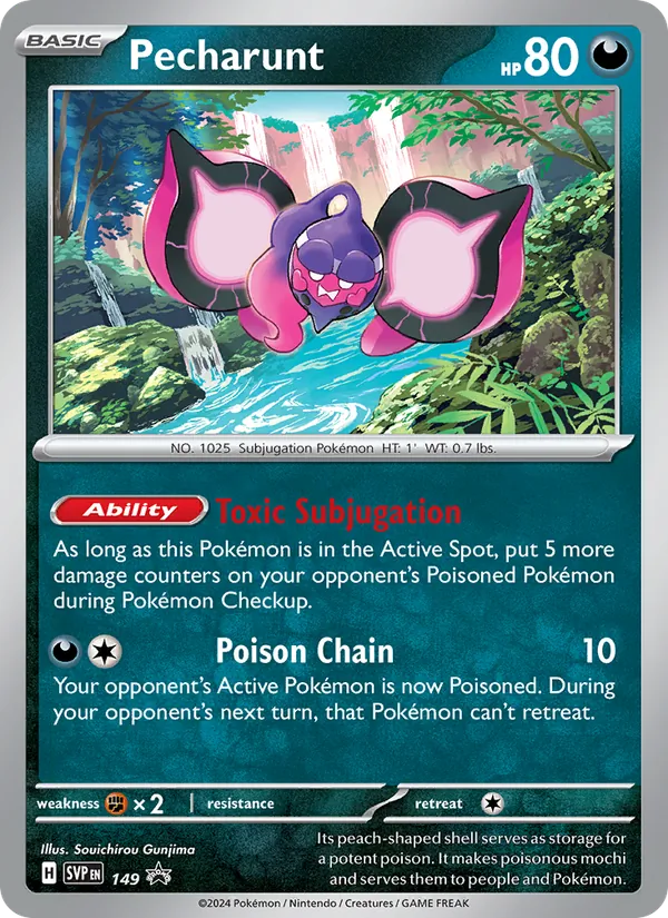 Pecharunt #149, SWSH Black Star Holo, TCGdex reference