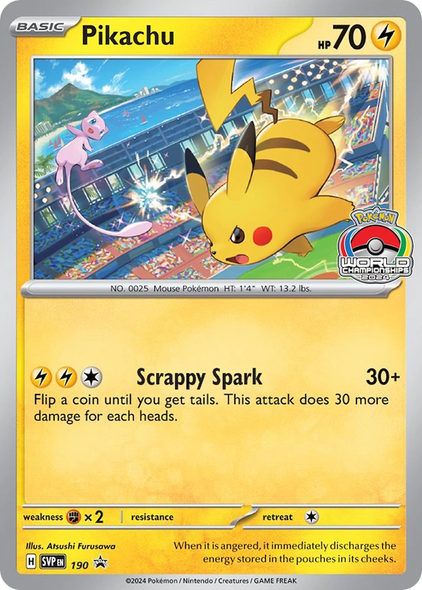 Pikachu #190, English SVP Black Star Promos promo, reference image
