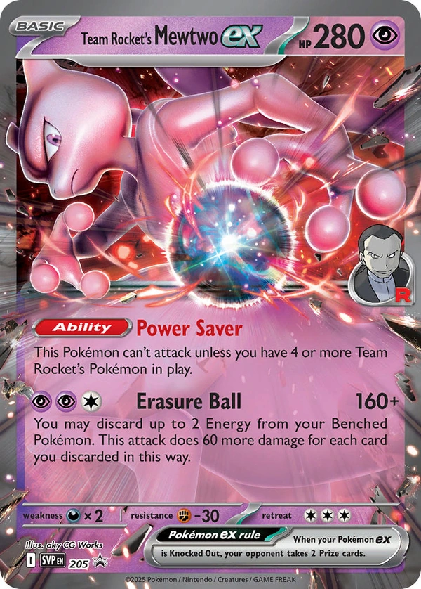 Team Rocket's Mewtwo ex #205, English SVP Black Star Promos promo, reference image