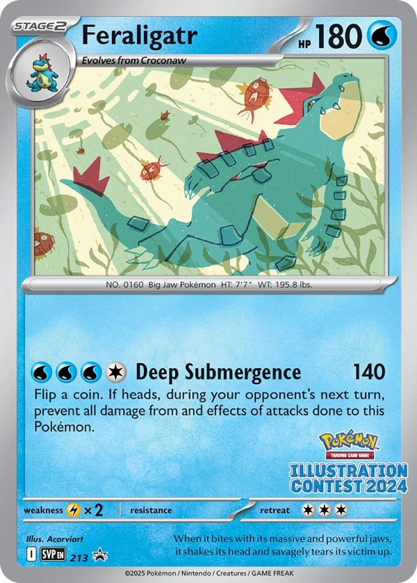 Feraligatr #213, English SVP Black Star Promos promo, reference image