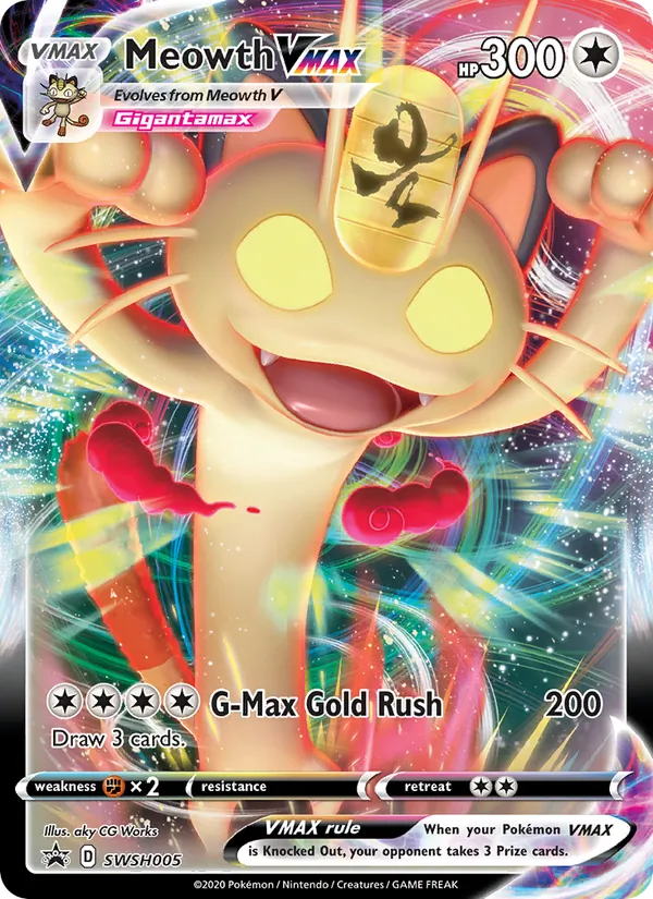 Meowth VMAX #SWSH005, SWSH Black Star Holo, TCGdex reference