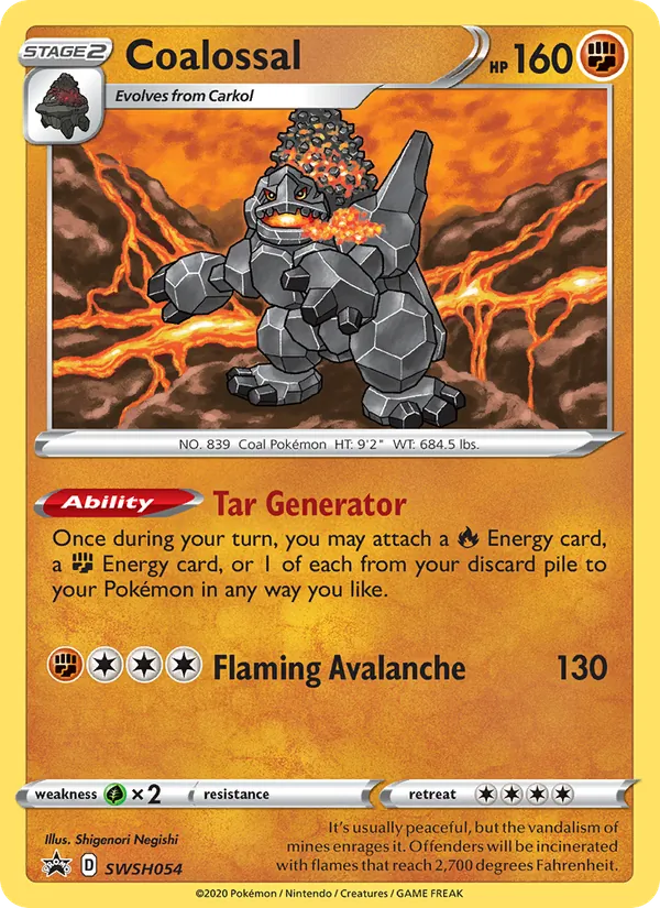 Coalossal #SWSH054, SWSH Black Star Holo, TCGdex reference