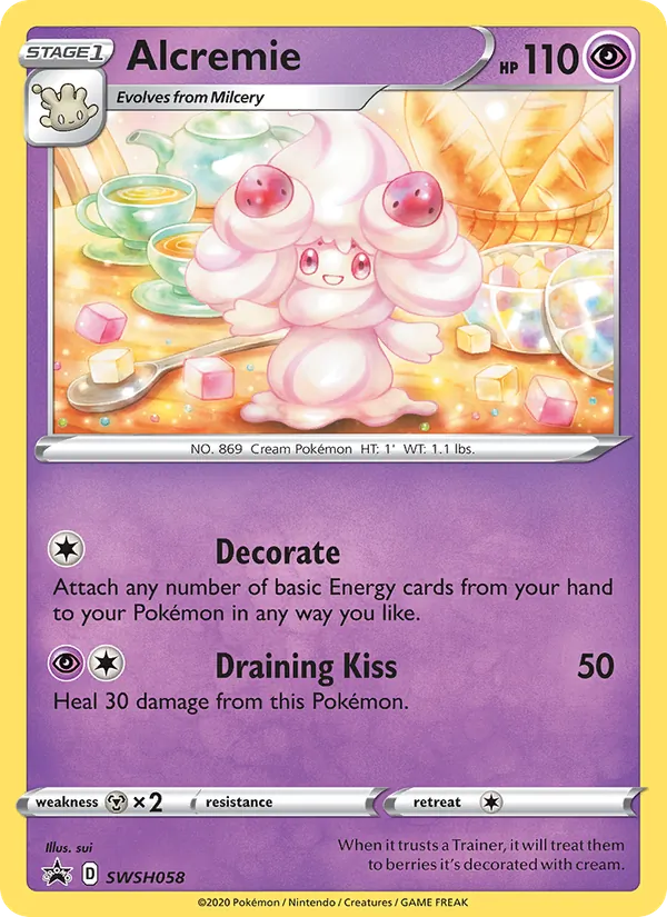 Alcremie #SWSH058, SWSH Black Star Holo, TCGdex reference