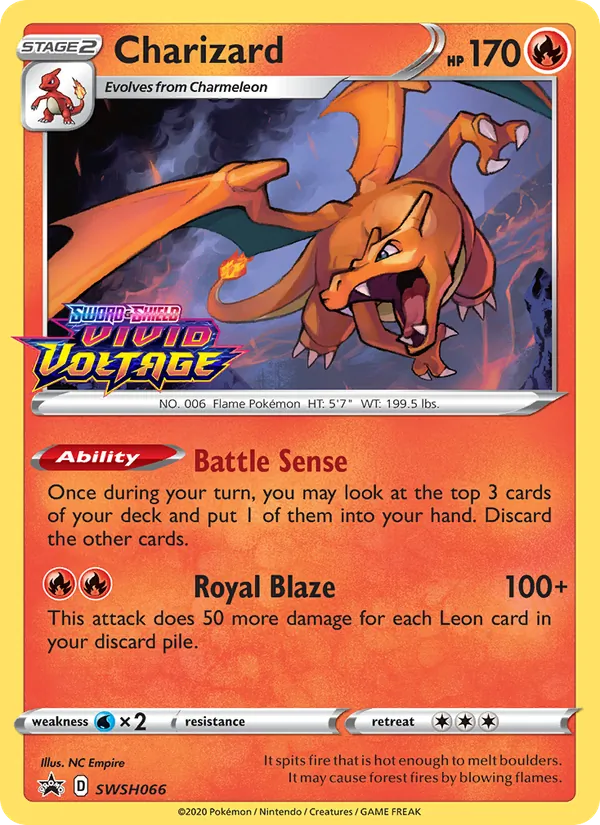 Charizard SWSH066, prerelease base reference scan
