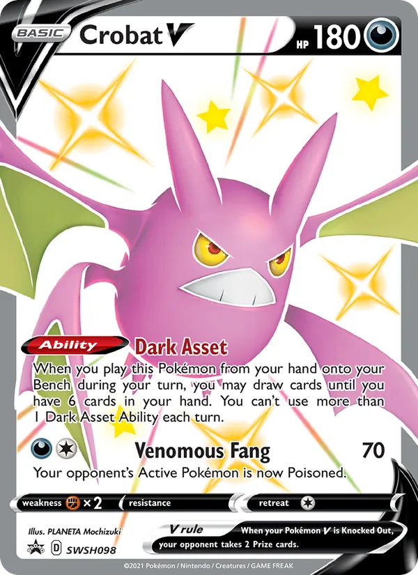 Crobat V #SWSH098, SWSH Black Star Holo, TCGdex reference