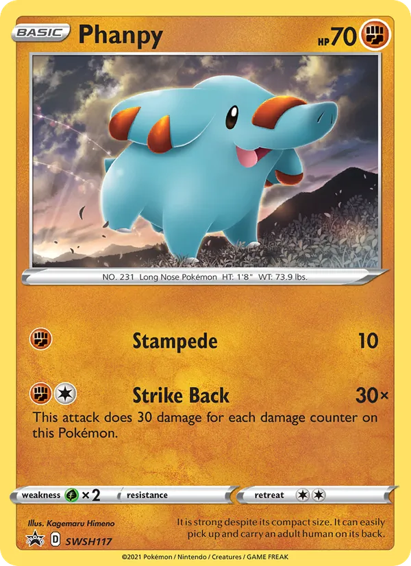 Phanpy #SWSH117, SWSH Black Star Holo, TCGdex reference