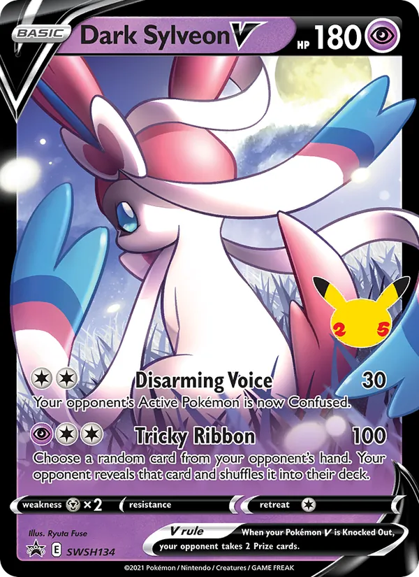 Dark Sylveon V #SWSH134, SWSH Black Star Holo, TCGdex reference