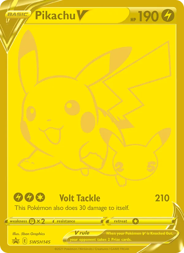 Pikachu V #SWSH145, SWSH Black Star Holo, TCGdex reference
