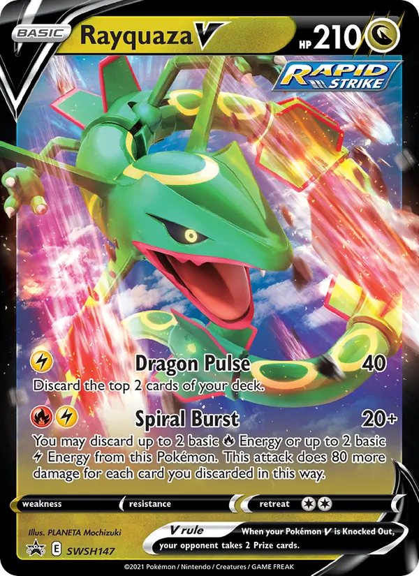 Rayquaza V #SWSH147, SWSH Black Star Holo, TCGdex reference