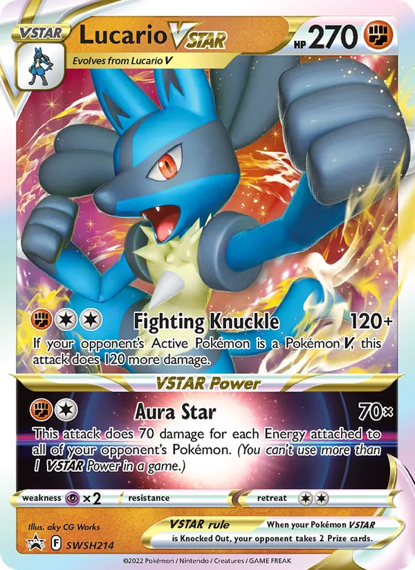 Lucario VSTAR #SWSH214, SWSH Black Star Holo, TCGdex reference