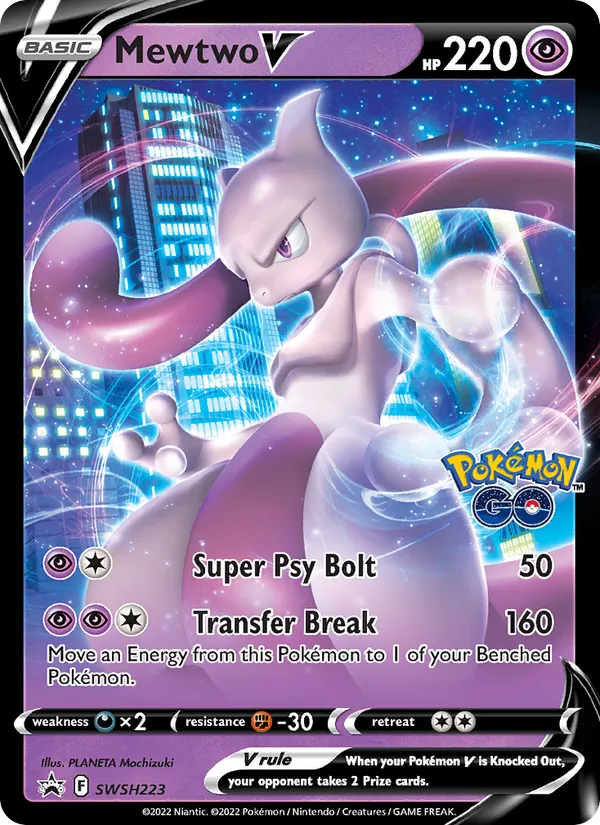 Mewtwo V #SWSH223, SWSH Black Star Holo, TCGdex reference