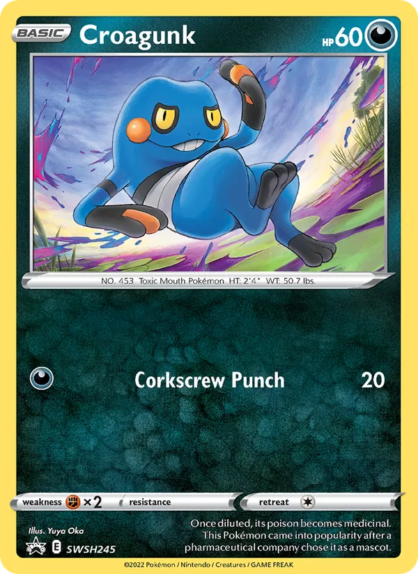 Croagunk #SWSH245, SWSH Black Star Holo, TCGdex reference