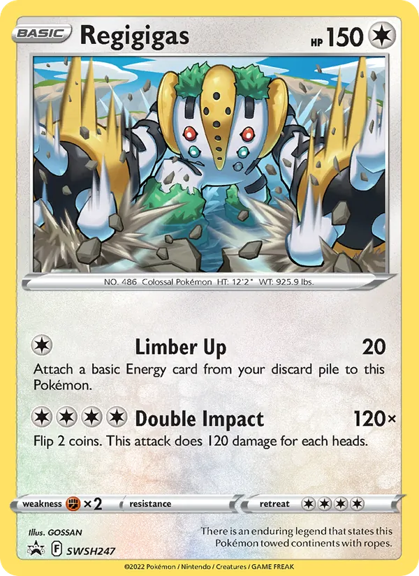 Regigigas #SWSH247, SWSH Black Star Holo, TCGdex reference