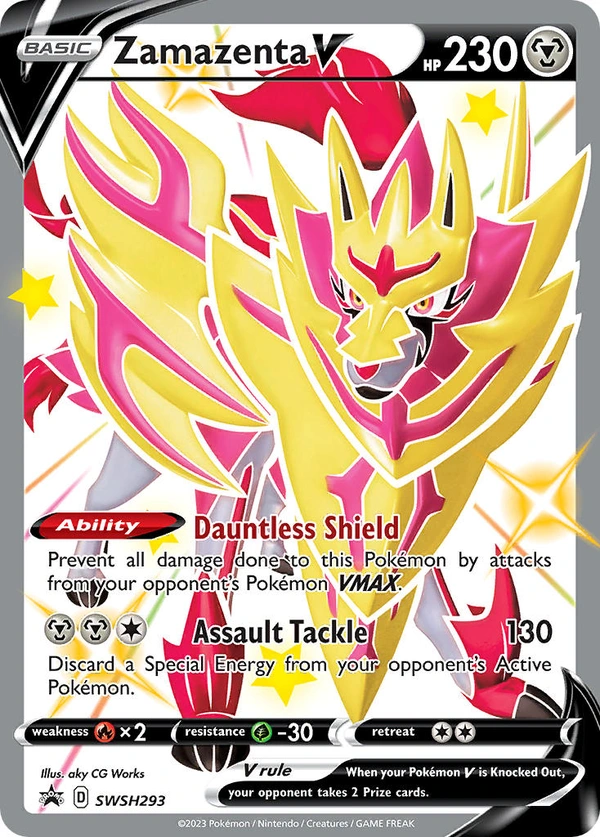 Zamazenta V #SWSH293, English SWSH Black Star Promos promo, reference image