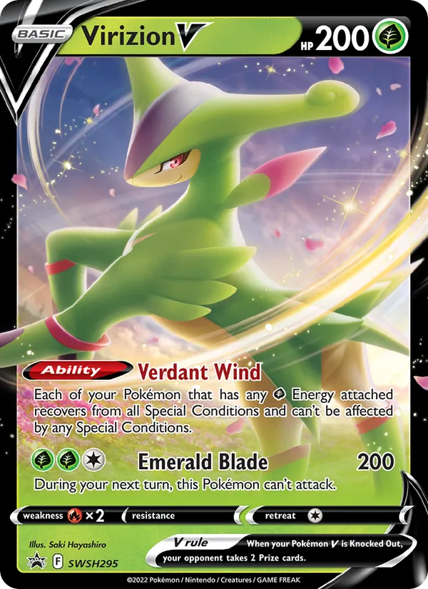 Virizion V #SWSH295, SWSH Black Star Holo, TCGdex reference
