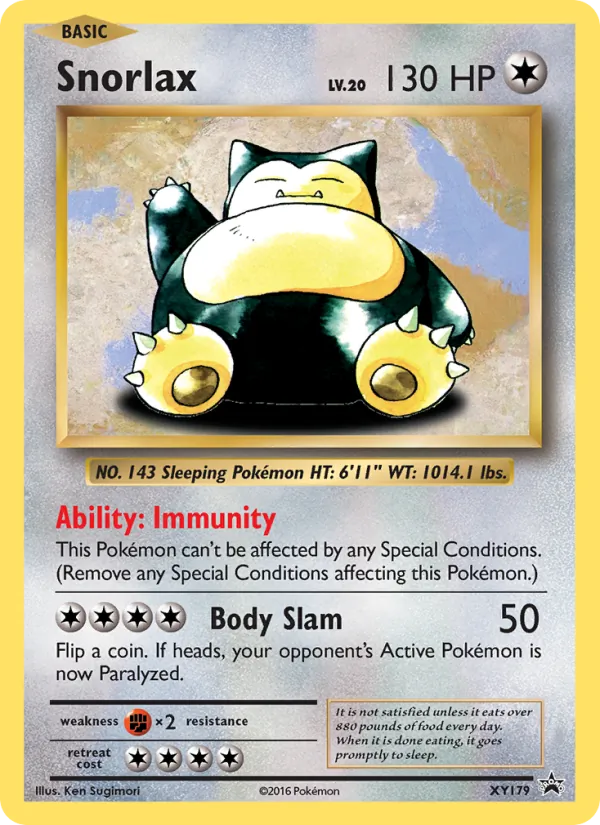 Snorlax #XY179, XY Black Star Holo, TCGdex reference