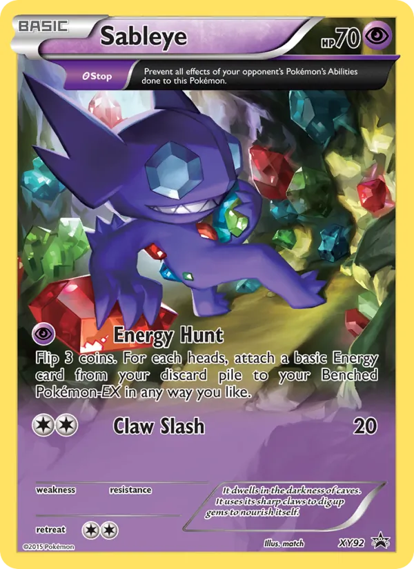 Sableye #XY92, XY Black Star Holo, TCGdex reference